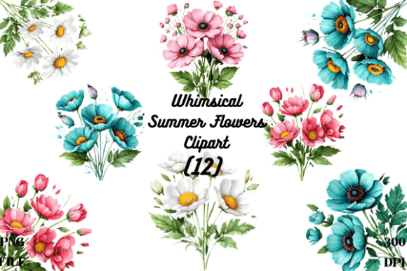 Download Whimsical Summer Flowers Clipart Bundle - Whimsical Collection