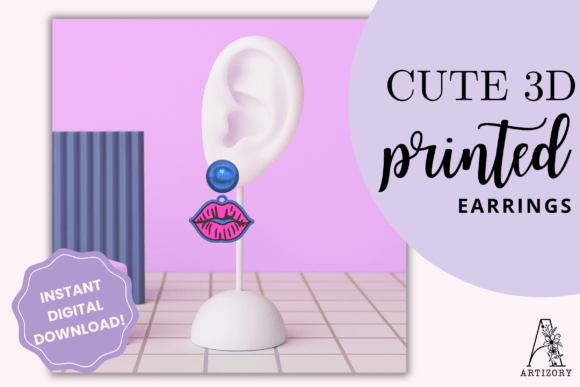 Download Lip Earring STL Files – 3D Printed Lips - Printed Collection