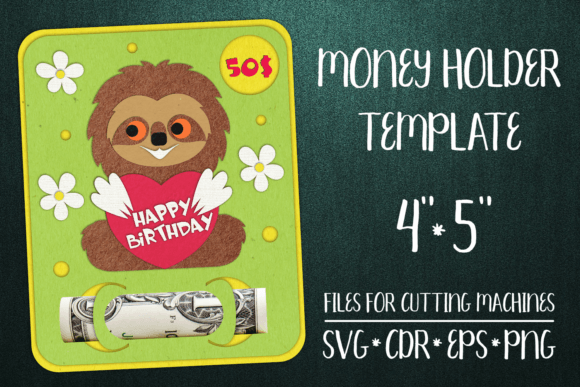 Download Sloth Birthday Card | Money Holder Templ - Old Collection