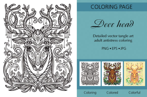 Download Tangled Head of Deer Printed Design. - Printed Collection