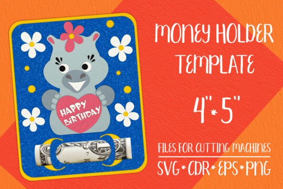 Download Hippo Birthday Money Holder Template - Old Collection